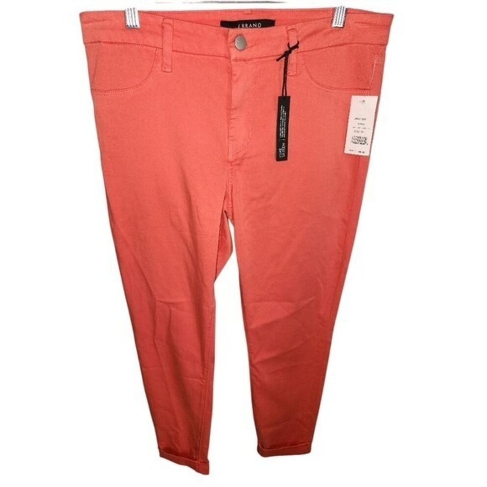 J Brand Anja Coral Papaya Cuffed Crop‎ Skinny Jeans Women's